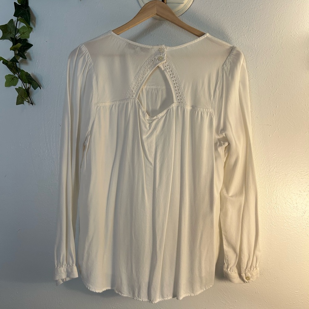 LOFT White Blouse with Lace Detail - Picture 5 of 13